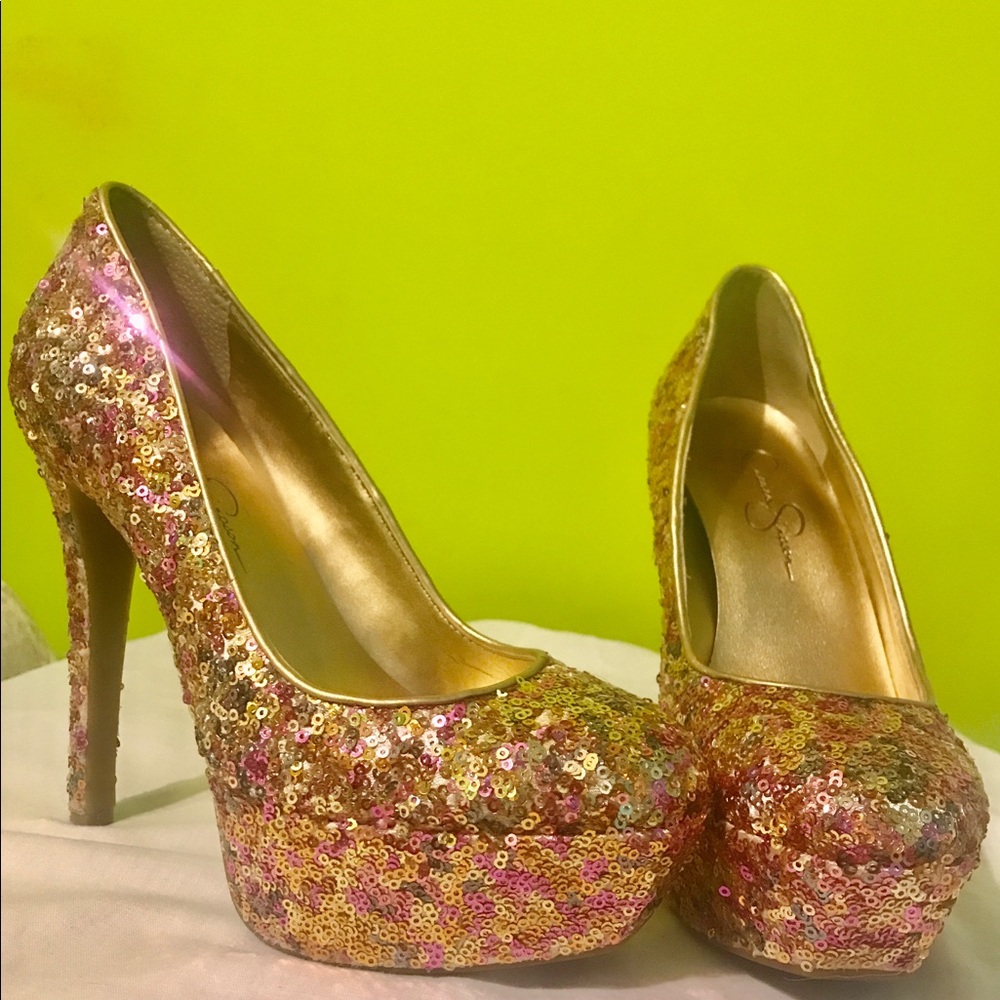 🎉HP🎉J. S. DevinGolden Rose Sparkle Heels
